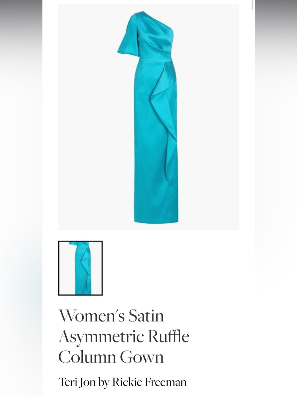 Rickie Freeman for Teri Jon Teal Gown NWT